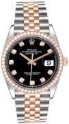 Rolex Damklocka 126281RBR-0007 Datejust 36 Svart/18 karat roséguld