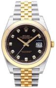 Rolex Herrklocka 126303-0006 Datejust 41 Svart/18 karat gult guld