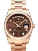 Rolex Herrklocka 118205F-0107 Day-Date 36 Brun/18 karat roséguld