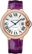 Cartier Damklocka WJBB0051 Ballon Bleu De Silverfärgad/Läder Ø33 mm