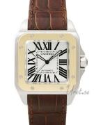 Cartier Santos Santos 100 Herrklocka W20072X7 Silverfärgad/Läder