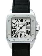 Cartier Santos Santos 100 Herrklocka W20073X8 Silverfärgad/Läder