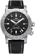 Glycine Airman Herrklocka GL0066 Svart/Läder Ø42 mm