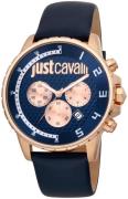 Just Cavalli 99999 Herrklocka JC1G063L0235 Blå/Läder Ø44 mm