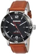 Wenger Roadster Herrklocka 01.1841.105 Svart/Läder Ø45 mm