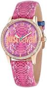 Just Cavalli Just Paradise Damklocka R7251601501 Rosa/Läder Ø38 mm