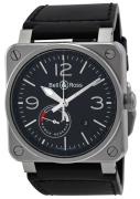 Bell & Ross Herrklocka BR0397-BL-SI-SCA BR 03-97 Svart/Läder