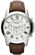 Fossil Herrklocka FS4735IE Grant Silverfärgad/Läder Ø44 mm