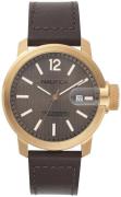 Nautica Herrklocka NAPSYD013 Dress Brun/Läder Ø44 mm