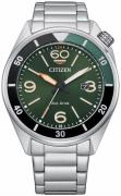 Citizen Herrklocka AW1718-OOX Grön/Stål Ø44 mm