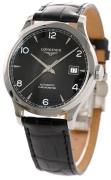 Longines Herrklocka L2.820.4.56.2 Record Svart/Läder Ø38.5 mm