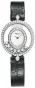 Chopard Damklocka 204292-1001 Ladies Happy Diamonds Vit/Läder Ø30 mm