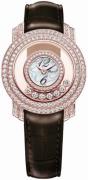 Chopard Damklocka 209245-5001 Ladies Happy Diamonds Vit/Läder Ø30 mm