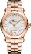 Chopard Damklocka 274808-5002 Happy Sport Vit/18 karat roséguld Ø36