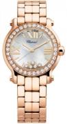 Chopard Damklocka 274189-5007 Happy Sport Vit/18 karat roséguld Ø30