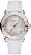 Chopard Damklocka 278551-6002 Happy Sport Silverfärgad/Läder Ø36 mm