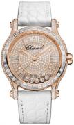 Chopard Damklocka 274891-5005 Happy Sport Guldtonad/Läder Ø36 mm