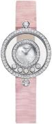 Chopard Damklocka 203957-1001 Ladies Happy Diamonds Vit/Textil Ø30 mm