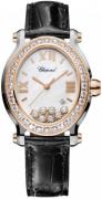 Chopard Damklocka 278546-6002 Happy Sport Vit/Läder 34x31 mm