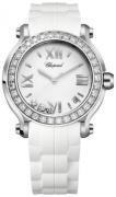 Chopard Damklocka 278475-3018 Happy Sport Vit/Gummi Ø36 mm