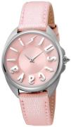 Just Cavalli Damklocka JC1L008L0035 Logo Rosa/Läder Ø34 mm