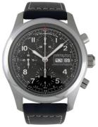 Hamilton Herrklocka H71556737 Khaki Svart/Läder Ø42 mm