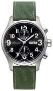 Hamilton Herrklocka H71716333 Khaki Svart/Läder Ø44 mm