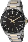 Seiko Herrklocka SNE485P1 Solar Svart/Gulguldtonat stål Ø43 mm