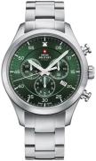 Swiss Military Herrklocka SM34076.03 Chrono Grön/Stål Ø43 mm