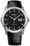 Ebel Herrklocka 1216008 Classic Hexagon Svart/Läder Ø41 mm