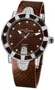 Ulysse Nardin Damklocka 8103-101EC-3C-15 Ladies Diver Brun/Gummi Ø40