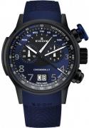 Edox Herrklocka 38001-TINNBUF3-BUF3 Chronorally Blå/Gummi Ø48 mm