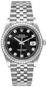 Rolex Damklocka 126284RBR-0019 Datejust 36 Svart/Stål Ø36 mm