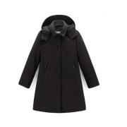 Woolrich Dam Firth dunfodrad trenchcoat med huva Black, Dam