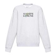 Maison Kitsuné Sweatshirt med logotyp Gray, Herr
