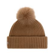 Yves Salomon Beanie med logotyp Brown, Dam