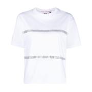 Gcds Bling T-shirt Glittrande Stil White, Dam
