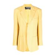 Jacquemus Elegant Gul Jacka Yellow, Dam