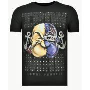 Local Fanatic Iron Man Popeye Rhinestone - Dam T-shirt - 13-6214Z Blac...