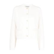 Lanvin Strukturerad Cardigan i Ecru White, Dam