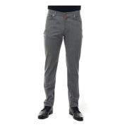 Kiton Lyxiga Flanell Slim-Fit Byxor Gray, Herr