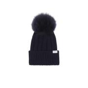 Woolrich Logo-Patch Beanie, Stil ID: Cfwkac0145Fruf0428_3989 Blue, Dam