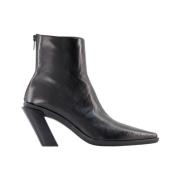 Ann Demeulemeester Svarta Läder Ankelboots - Florentine Black, Dam