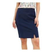 IN Front Short Skirts Blue, Dam