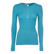 Circus Hotel Ripstickade Sweaters Blue, Dam