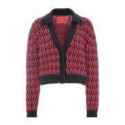 La DoubleJ Bicolor Retro Cardigan Blue, Dam