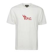 A.p.c. Hermance Bomull T-Shirt med Framsida Tryck White, Herr