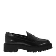 Hogan Stiliga Läderloafers Black, Dam