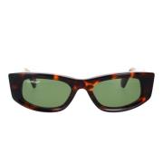 Off White Solglasögon med Oregelbunden Design i Havana Acetat Brown, U...