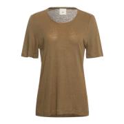 Heartmade Grön Linne Modal T-shirt Brown, Dam